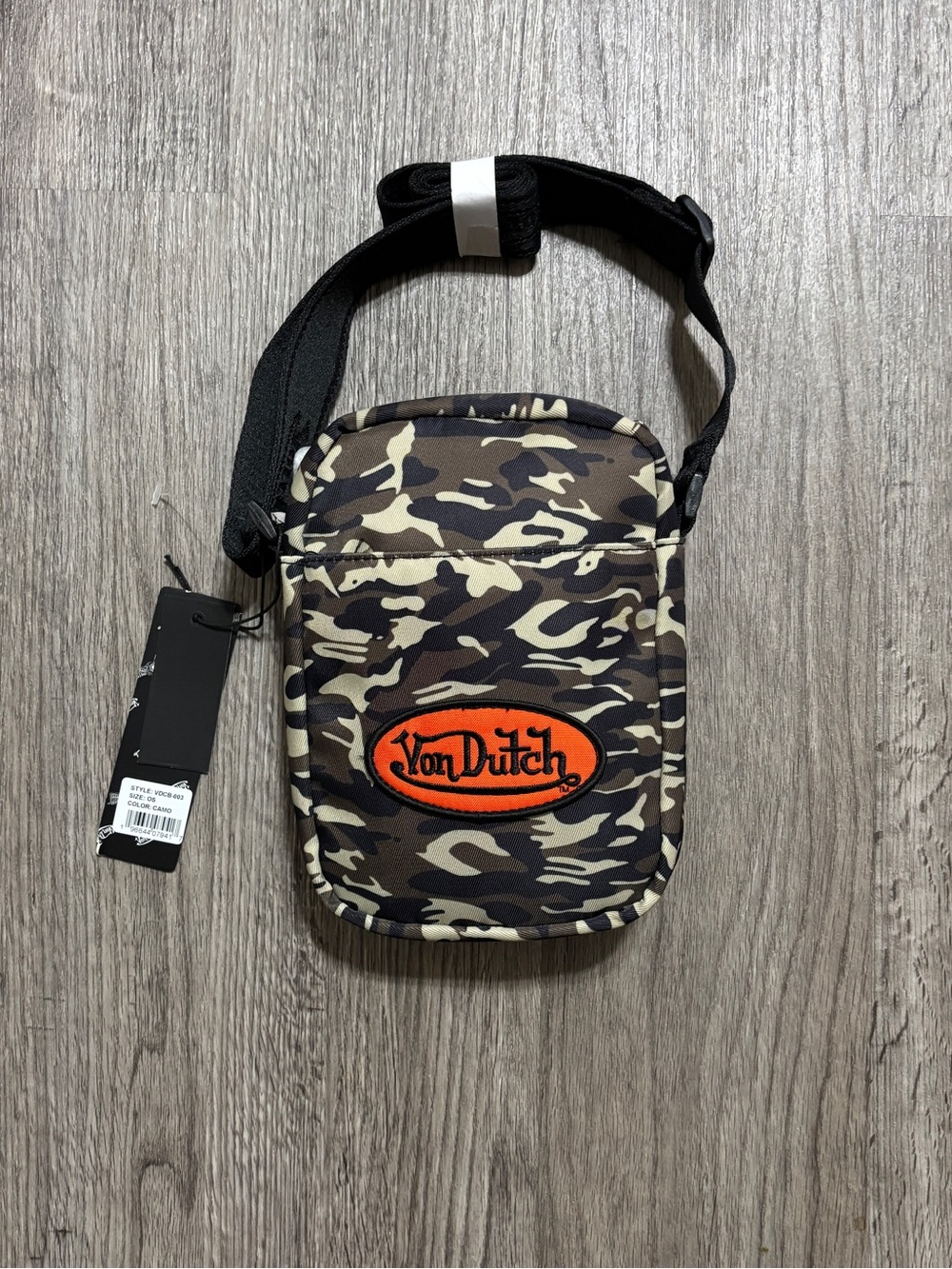 Von Dutch Camo Crossbody Bag Mini Shoulder Bag Y2K Streetwear NWT